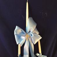 Boy light blue Baptismal Candle
