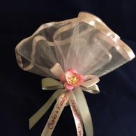 Party favor Jordan Almonds pink tulle pink cherry blossom