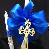May be made with various ribbon colors.  Gold Crosses can be used for christmas ornaments or hang in your home altar. 