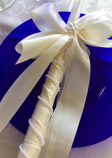 Pearl Wrap Wedding Candle